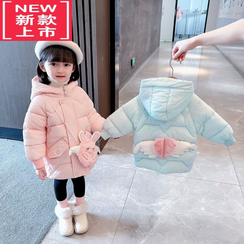可莉允女童冬季加绒棉衣1女宝宝羽绒棉袄中长款小女孩保暖棉服3冬装外套图片