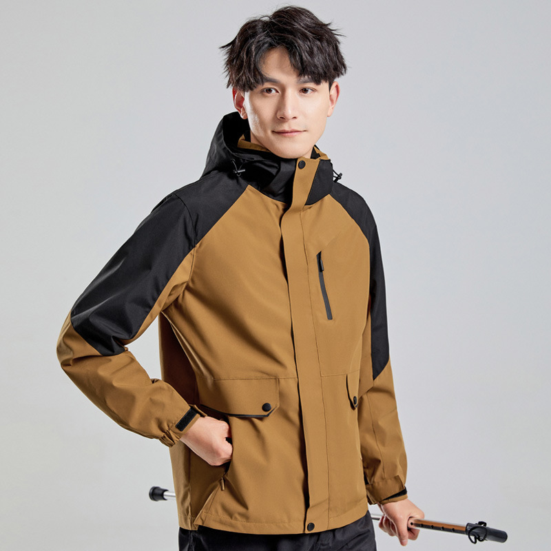 健卡侬 冲锋衣 J147 男款A焦糖色 5XL