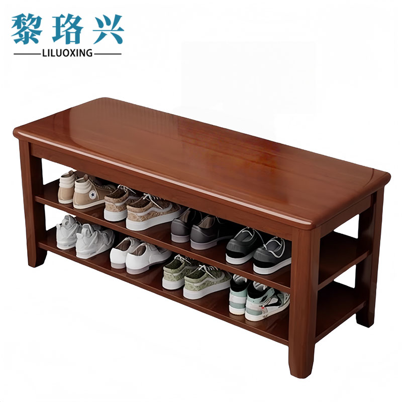 黎珞兴换鞋凳两层胡桃色100cm个高清大图