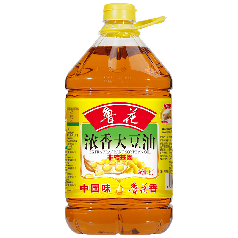鲁花浓香大豆油5L*3食用油健康烹饪炒菜调味营养家用