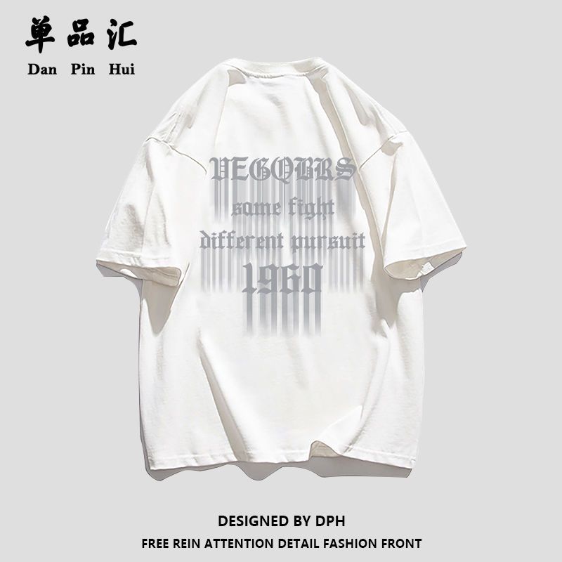 单品汇纯棉短袖T恤女2022夏季潮牌字母印花学生半袖上衣服女装ins