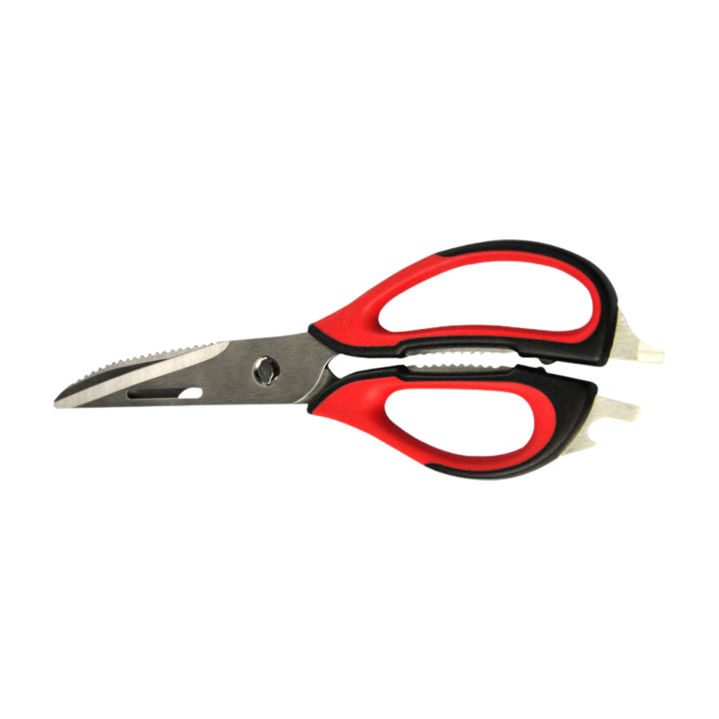 张小泉厨房剪240mm不锈钢轻巧防滑耐用红黑色J20110100