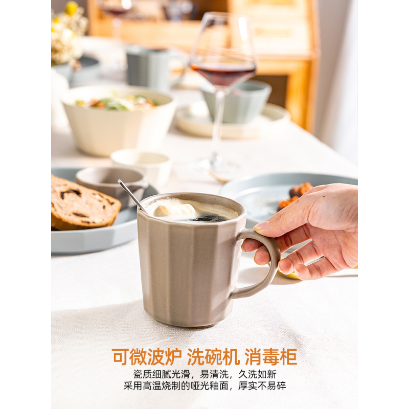 陶瓷马克杯家用北欧大容量情侣杯牛奶杯早餐杯办公室水杯 [西雅图马克杯]