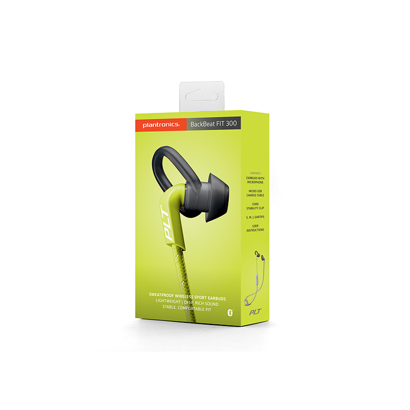 缤特力 BackBeat FIT 300 轻型防水运动蓝牙耳机 通用型 双边入耳式 青柠绿
