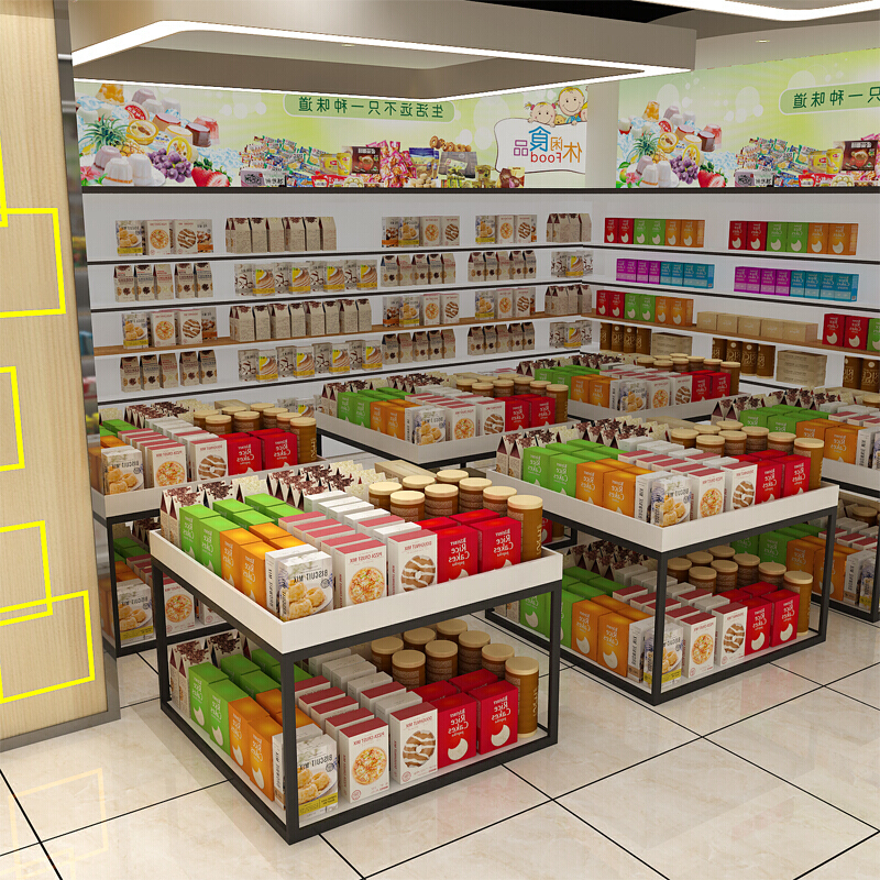 超市便利店堆头零食饮料陈列柜红酒展示柜药房母婴店中岛货架现货