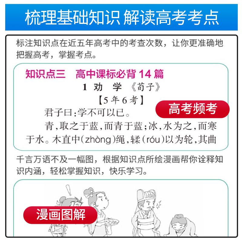 高中语文基础知识 高中通用 [正版]2024新版PASS高中语文基础知识手册大全高一高二高三语文知识清单阅读训练附含高考