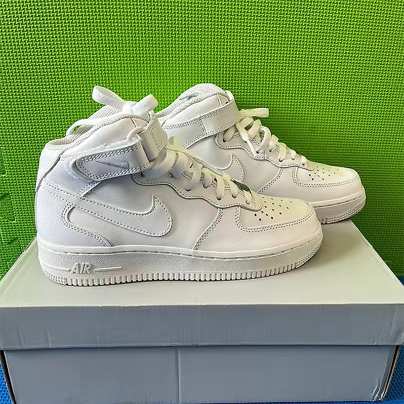 经典款nike耐克空军一号airforce1mid07纯白中帮男子休闲运动鞋