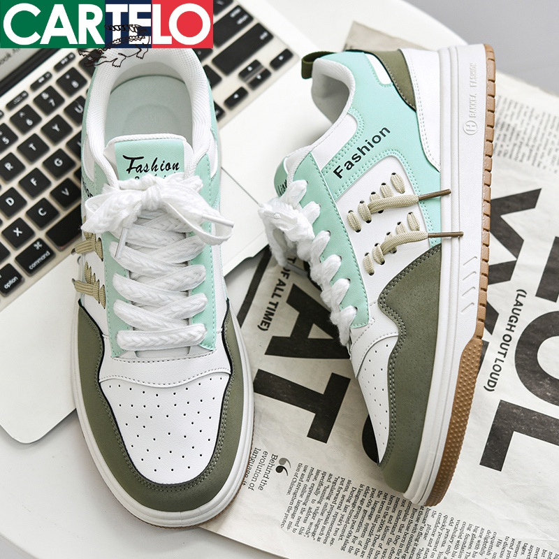 [线下专柜同款]卡帝乐鳄鱼(CARTELO)新款时尚男士板鞋休闲鞋小白鞋男鞋潮鞋