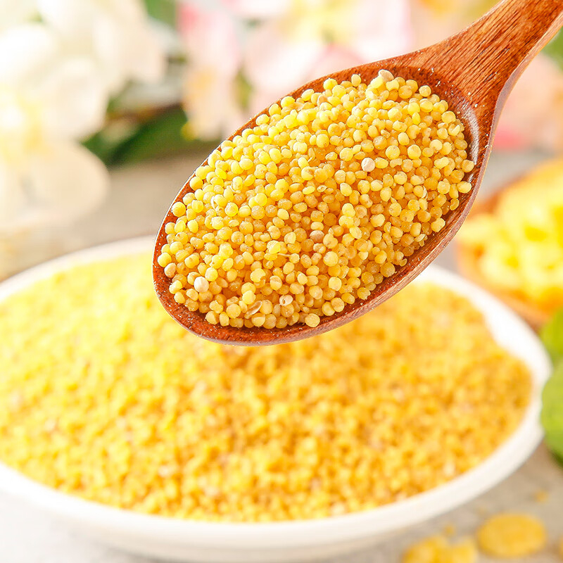 绿帝小米饱满金黄自然清香粒粒浑圆口感柔软米香四溢香滑软糯500g高清大图