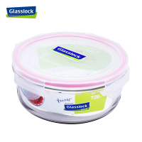三光云彩(GLASSLOCK) 钢化玻璃耐热保鲜盒圆形饭盒660ml食品收纳盒加厚耐摔微波炉可用便当盒RP524