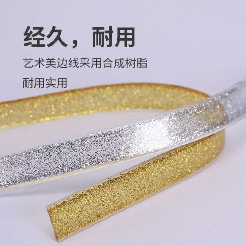 厨房美缝贴条防水贴水池灶台防霉防油贴装饰墙贴自粘美边线包边条 新贵族金[高亮光款式]全新升级款 长6米宽8毫米[超高粘性