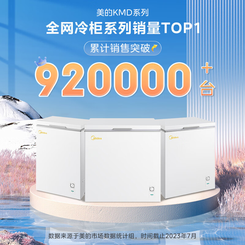 [官方正品]美的143升 冰柜低霜家用囤货小冷柜 冷藏冷冻转换 一级能效母婴母乳小冰箱 BD/BC-143KMD(E)