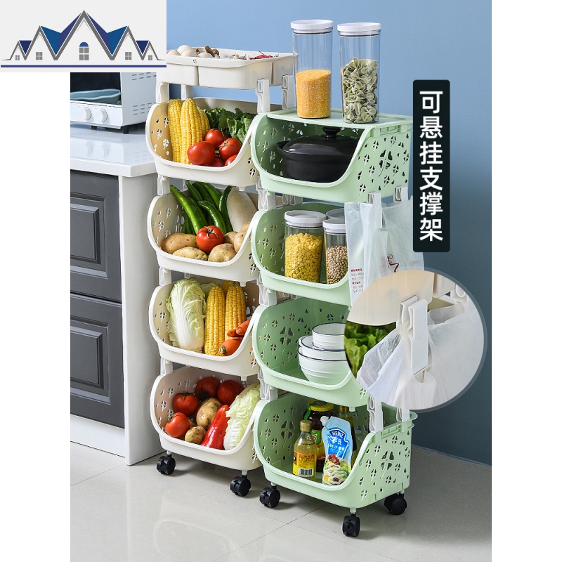 厨房蔬菜置物架落地多层婴儿藤筐菜篮子各种收纳用品家用大全 三维工匠高清大图