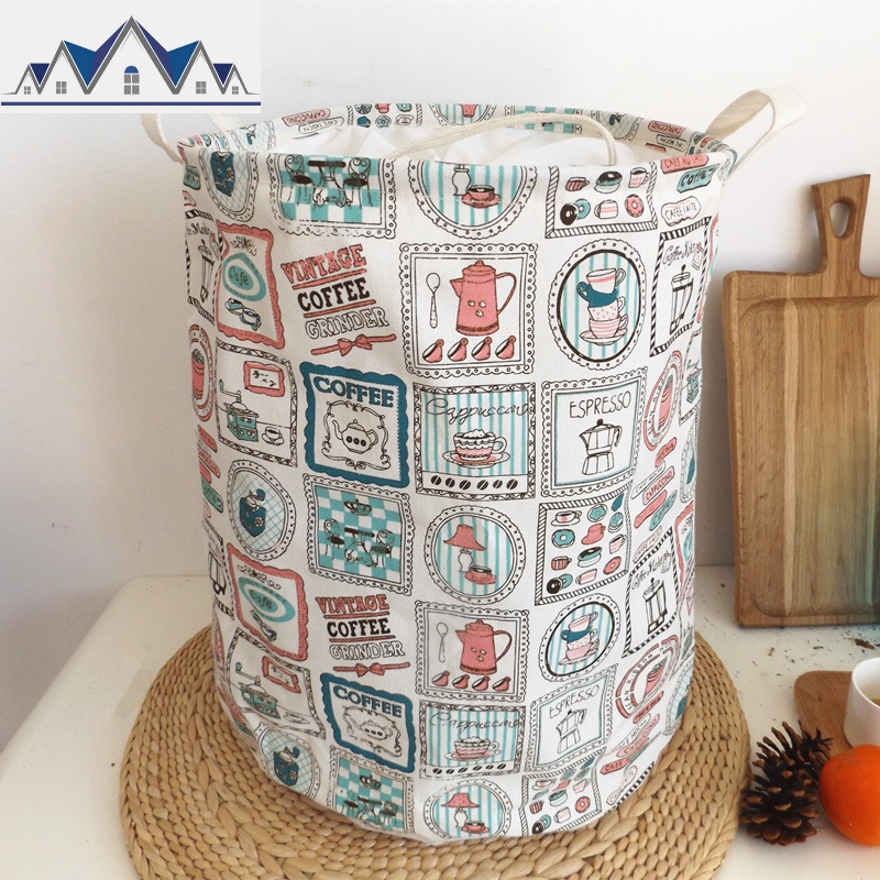 北欧布艺可折叠束口收口防尘脏衣篮玩具收纳桶宿舍脏衣服收纳筐篓 三维工匠收纳篮 缤纷生活束口35*45