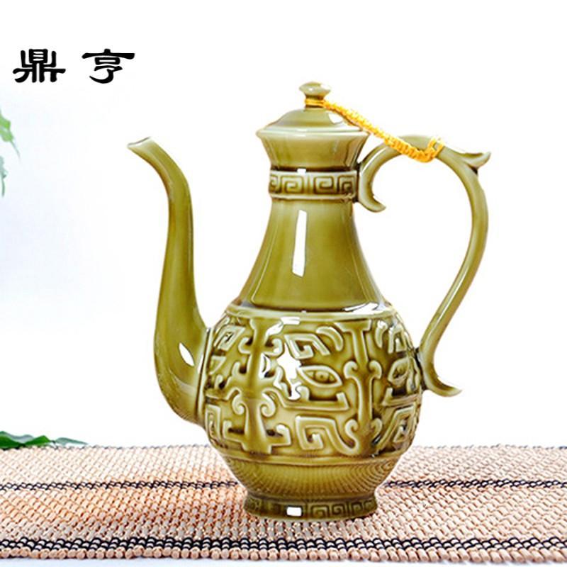 鼎亨包邮古典小酒壶白酒杯酒盅中式复古陶瓷分酒器烈酒壶家用仿古