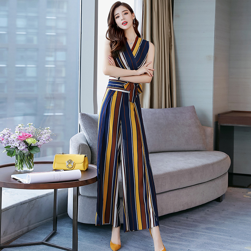 夏款女神范裤子套装时尚两件套女士新品俏皮女装韩版气质阔腿裤潮