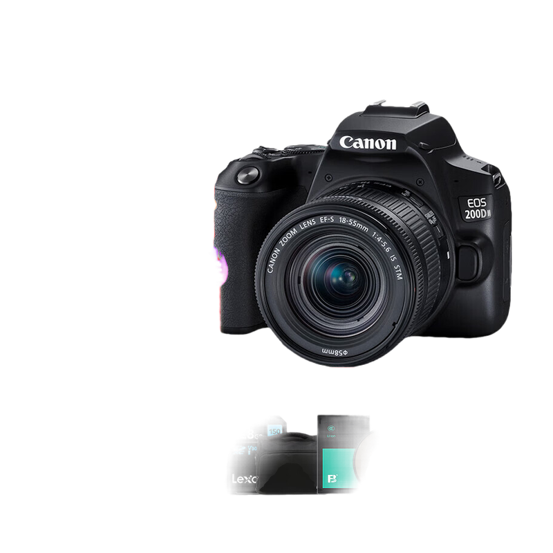 佳能 EOS 200D II(18-55mm)单反相机APS-C 2010万3.0英寸SD卡 单镜头套机黑色