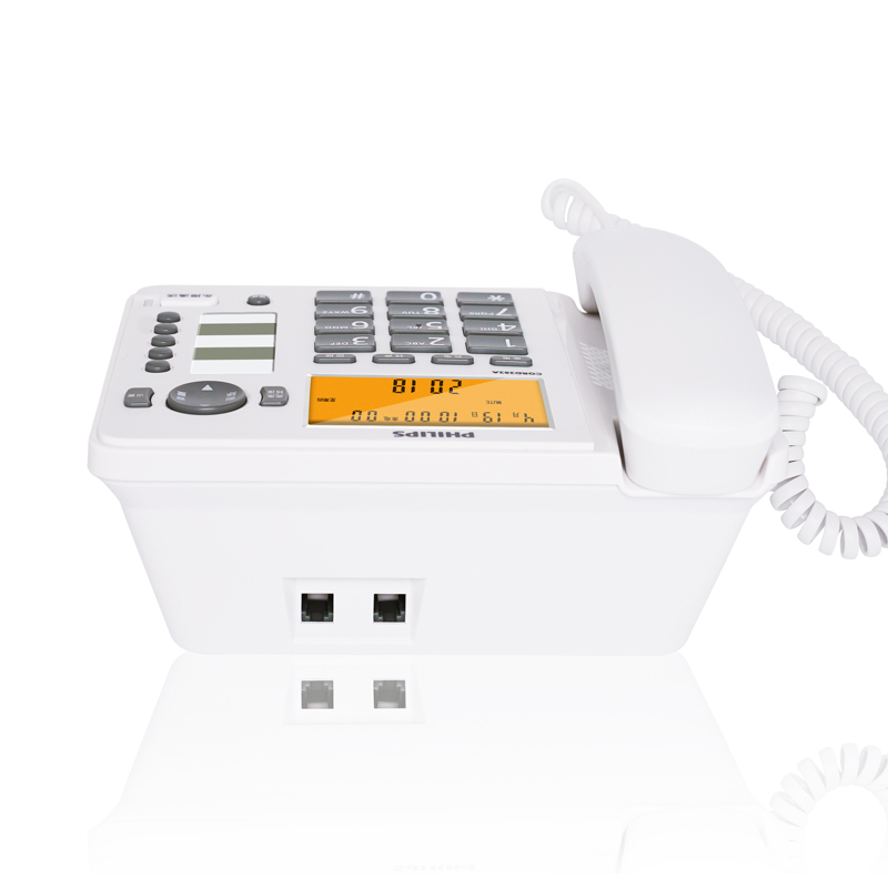 飞利浦(Philips)电话机CORD282A 普通家用电话/办公话机/高清音质/支持转接/大型商务办公座机(白色)