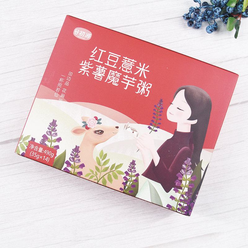 谷初源 红豆薏米紫薯魔芋粥490g 代餐粉早餐速食懒人食品高清大图