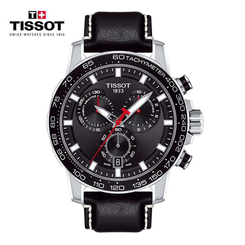 天梭(TISSOT)瑞士手表 速敢系列皮带炫酷黑盘独特大气男士石英表T125.617.16.051.00 礼物高清大图