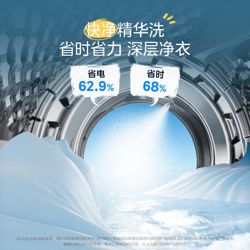 [苏宁自营]美的(Midea)滚筒洗衣机全自动12公斤大容量1.21高洗净比MG12V56T高清大图