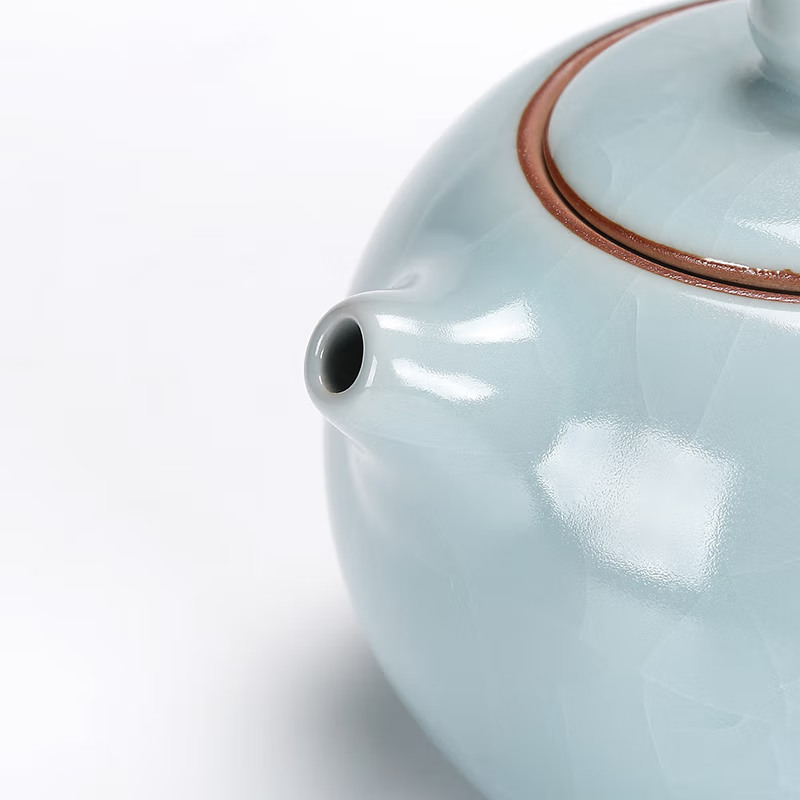 金镶玉 茶具套装 旅行茶具 茶盘茶壶茶杯简约家用茶具套组 仿宋汝瓷西施小套高清大图