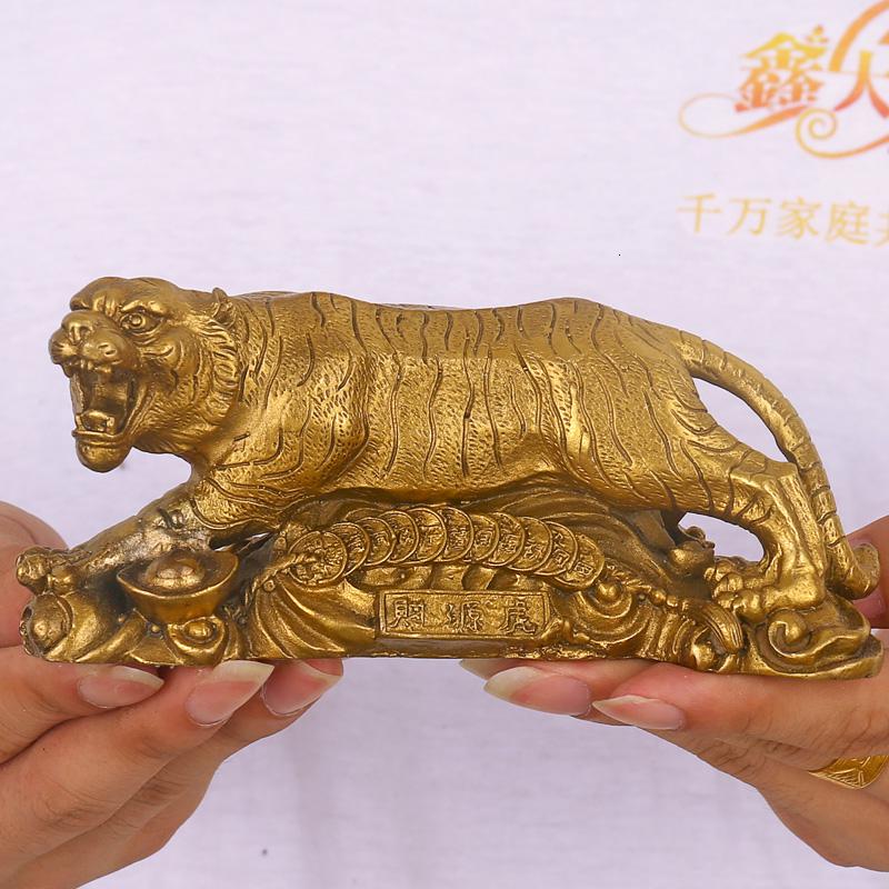 家柏饰(CORATED)铜老虎摆件 铜生肖虎下山虎工艺品家居摆设高清大图