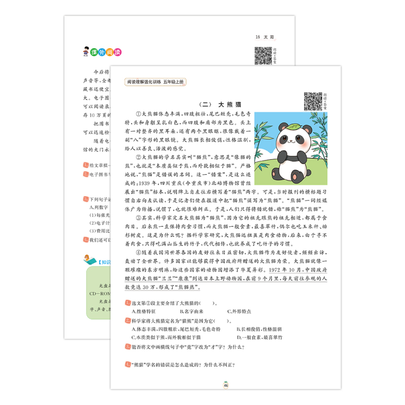 [语文强化]阅读理解+同步作文+看拼音+练字帖 五年级上 [正版]阅读理解专项训练书小学五年级下册上册语文英语每日一练人