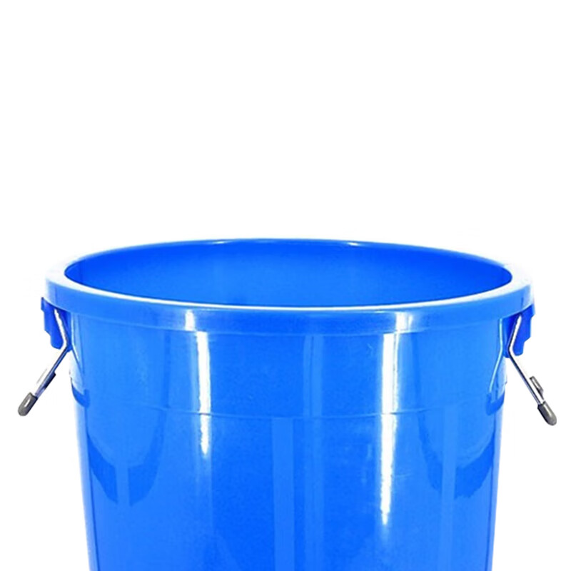 海斯迪克 圆形收纳桶大容量水桶工业环卫物业垃圾桶 100L桶 蓝色带盖 HK-370高清大图