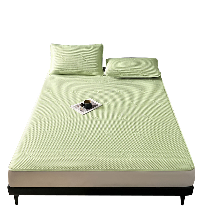 北极绒 清凉豆豆席三件套 180*200cm BJRX408 绿色 布袋装