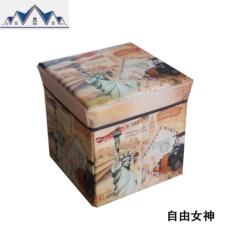 收纳凳板凳收纳箱收纳椅牛津布时尚折叠式换鞋凳多功能储物凳批發 三维工匠高清大图