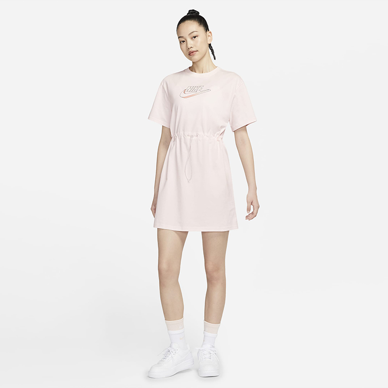 nike耐克裙子女裙新款运动休闲短袖抽绳连衣裙dd5783640