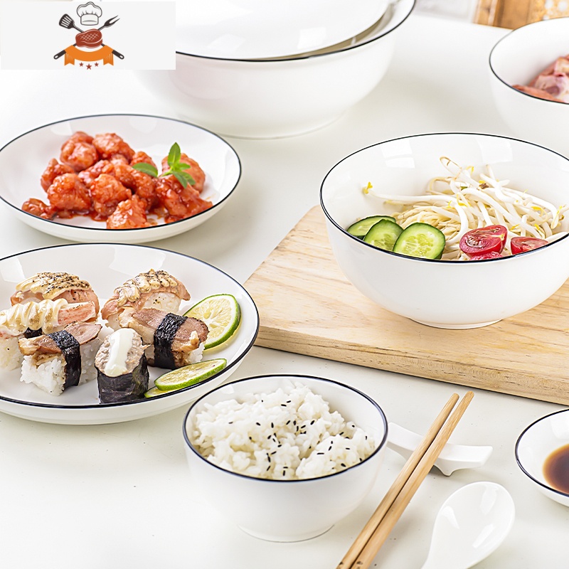 家用轻奢北欧风陶瓷碗盘碟砂锅组合套装创意网红饭碗盘子 敬平 35件套(方碗)高清大图