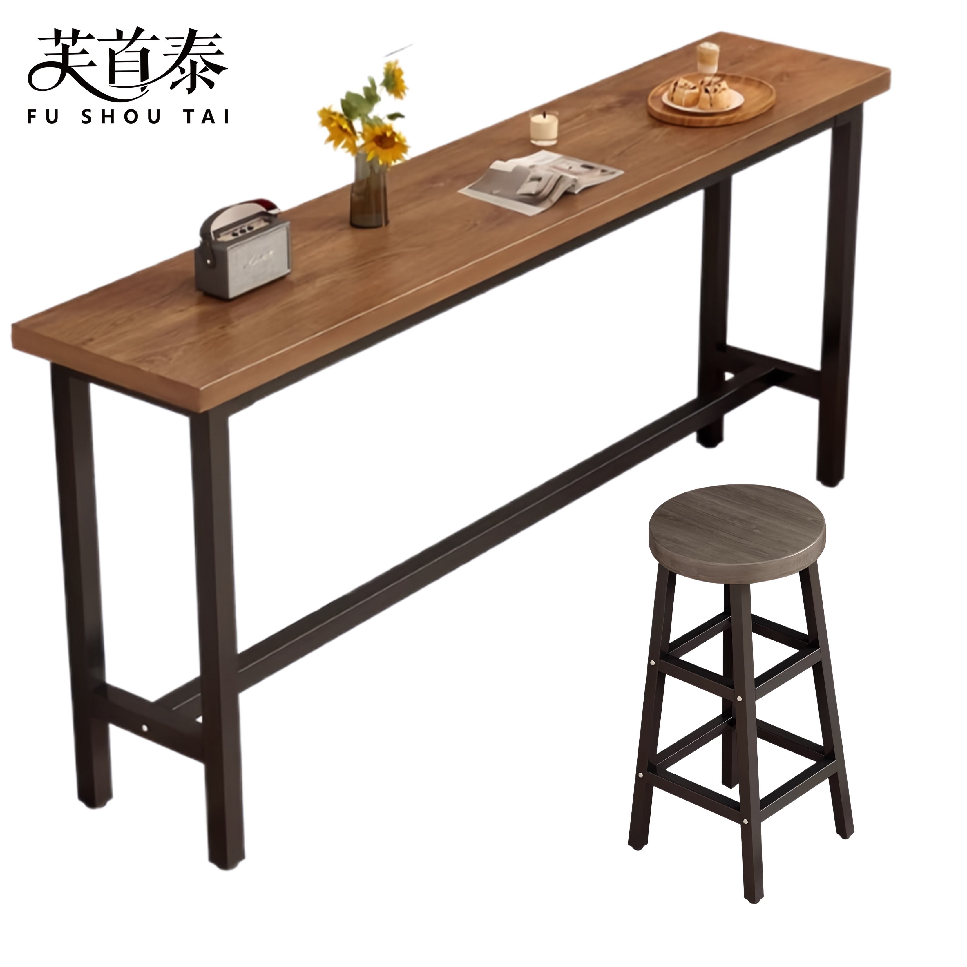 芙首泰吧台桌凳1400*400*1050mm(1桌3凳)套