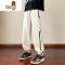 YANXU休闲裤男夏季宽松束脚裤子2023新款美式潮牌弹力九分松紧腰运动裤