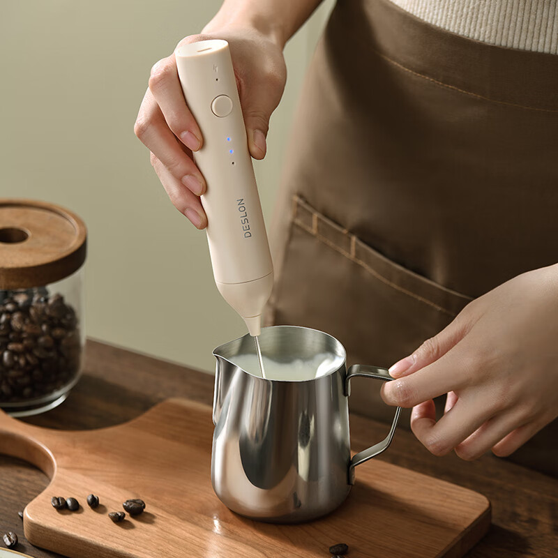 德世朗(DESLON) 咖啡套装 三件套(磨豆机+奶泡机+摩卡壶)DDQ-TZ03高清大图
