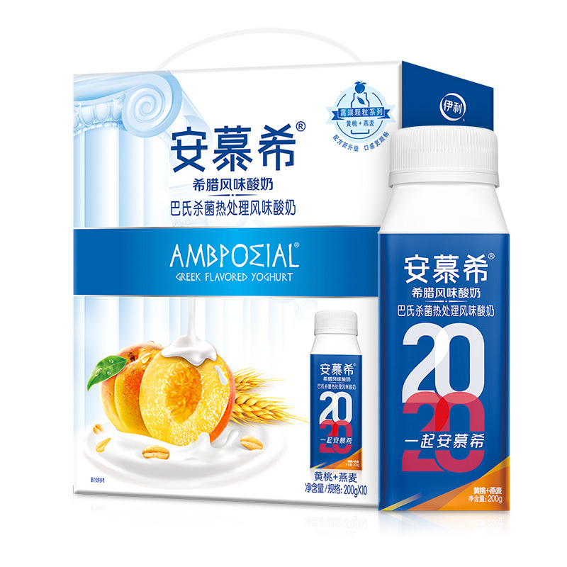 伊利利乐冠安慕希常温酸奶黄桃燕麦味1*10*200g/箱