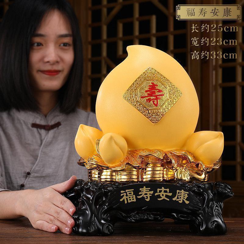 家柏饰(CORATED)福寿安康寿桃摆件送长辈送父母60708090大寿寿祝寿贺寿礼品高清大图