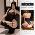 霏慕性感情趣内衣油光透身PLAY连体套装7012露臀连体衣女式情趣睡衣 7012透身PLAY◆黑【开裆连体衣+长筒丝袜】 均码