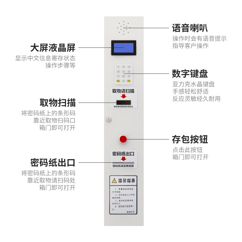 绵冠(MIANGUAN)电子存包柜超市商场存包柜储物柜寄存柜条码型高清大图
