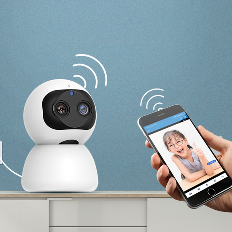 无线wifi手机远程网络家用监控摄像头16g内存双摄变焦高清夜视智能