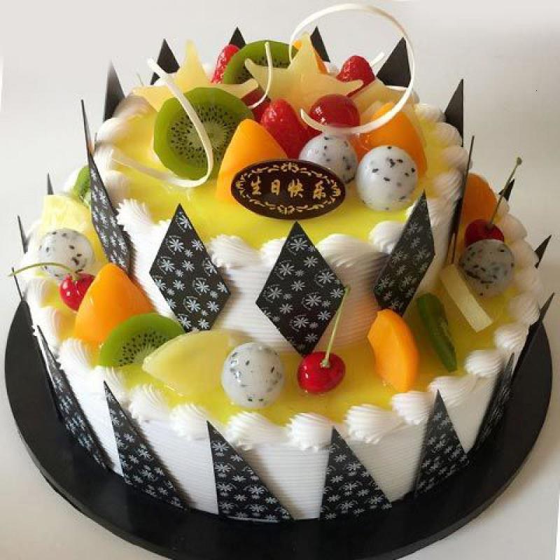 新款新鲜水果巧克力双层生日蛋糕全国同城配送女友网红两层蛋糕