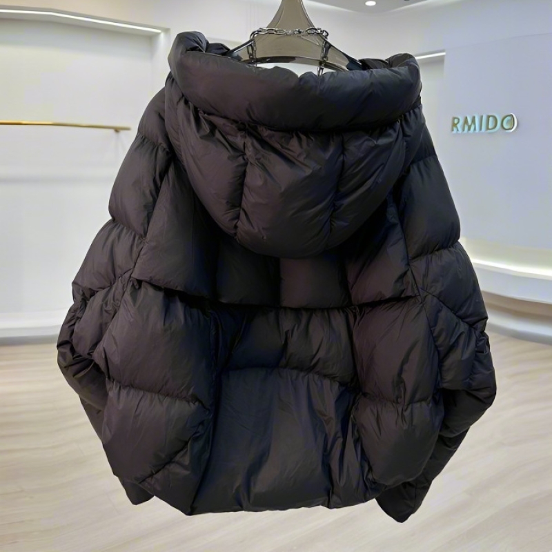 2025年新款冬季时尚简约短款棉服女时尚洋气宽松加厚保暖外套潮 黑色 S（推荐75-105斤）