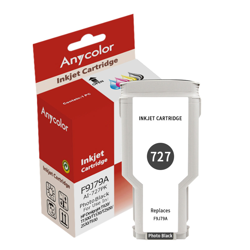 欣彩 727号墨盒 AI-727PK 照片黑 F9J79A 适用惠普HP Designjet T920 T1500 T1高清大图