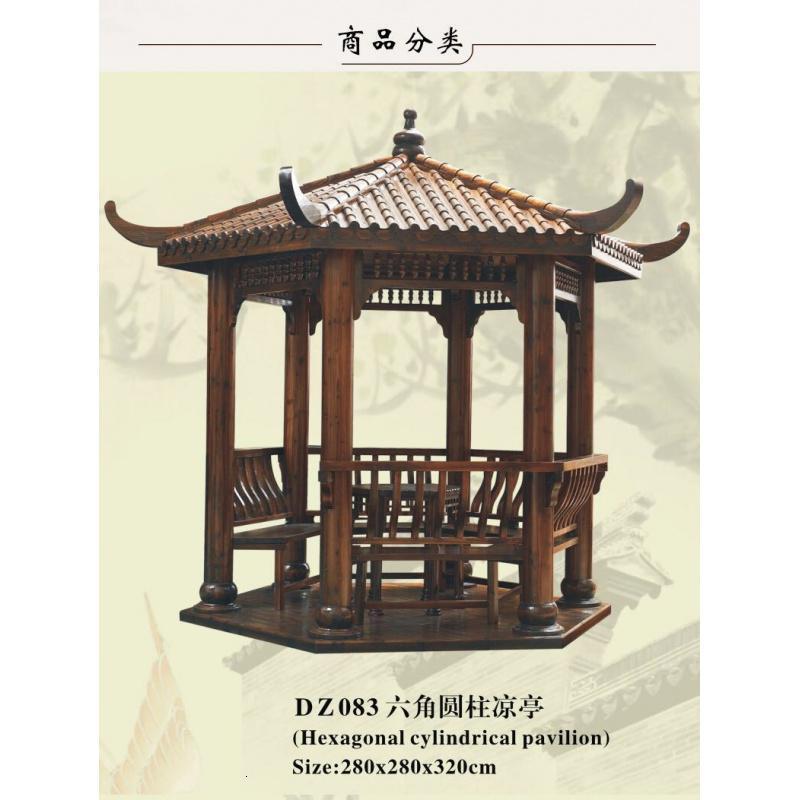 森美人凉亭户外庭院防腐木实木碳化木四角六角园林景观休闲木屋仿古亭子 2.8米六角凉亭不带地板