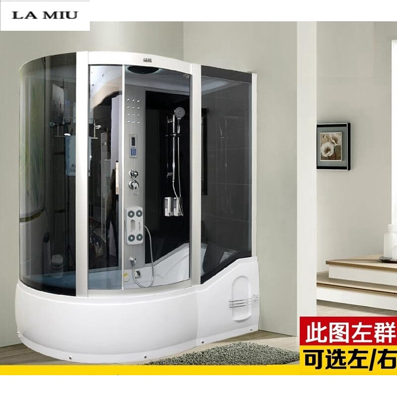 新款整体淋浴房整体浴室卫生间玻璃隔断一体式淋浴房浴缸双用浴室波迷娜BOMINA蒸汽另加800高清大图