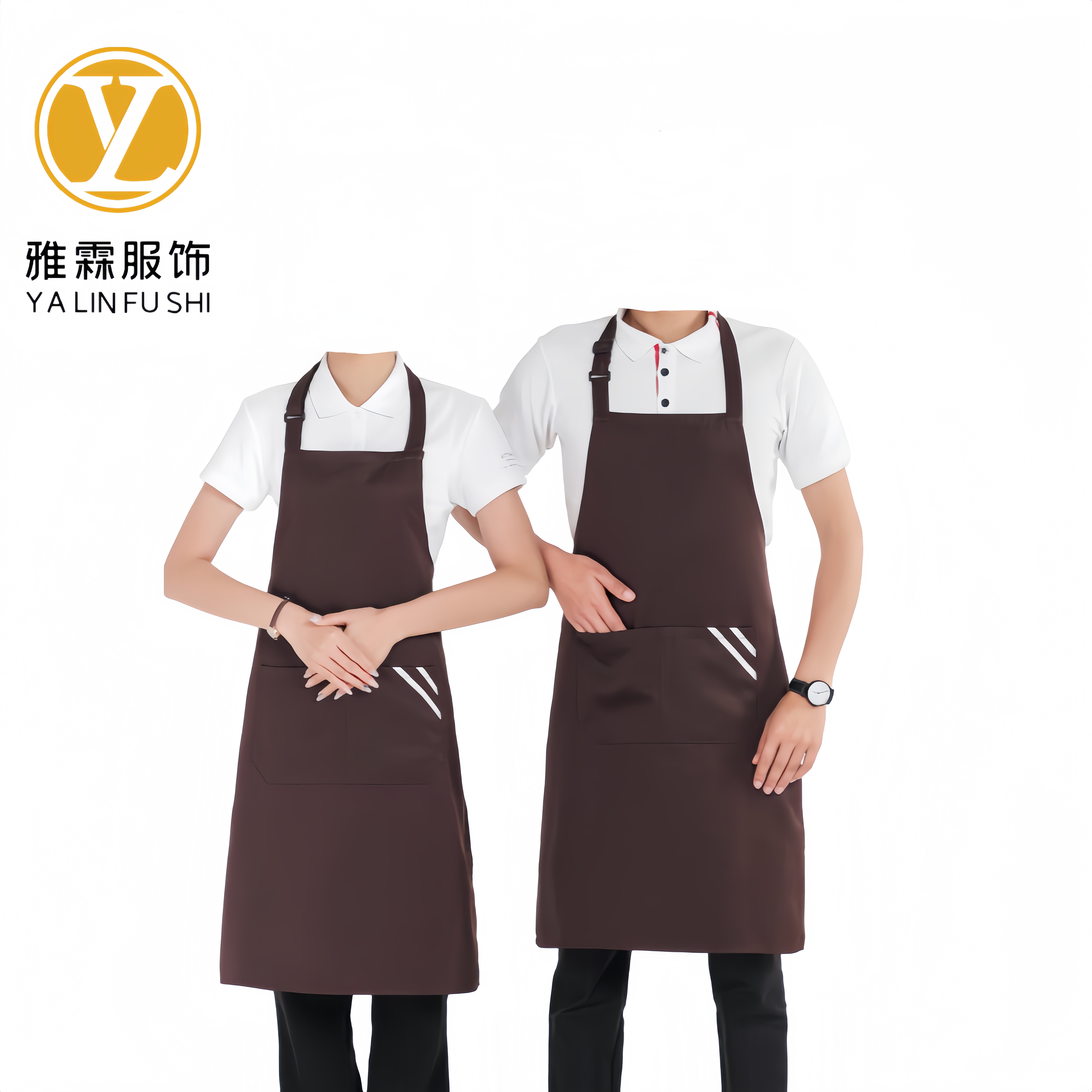 雅霖服 挂脖围裙(可调节)YLF24-TS618 /张高清大图