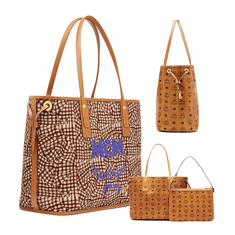 [直营]MCM 中号 女士 单肩包 手提式 欧美时尚 涂层帆布 MWP5SVI22