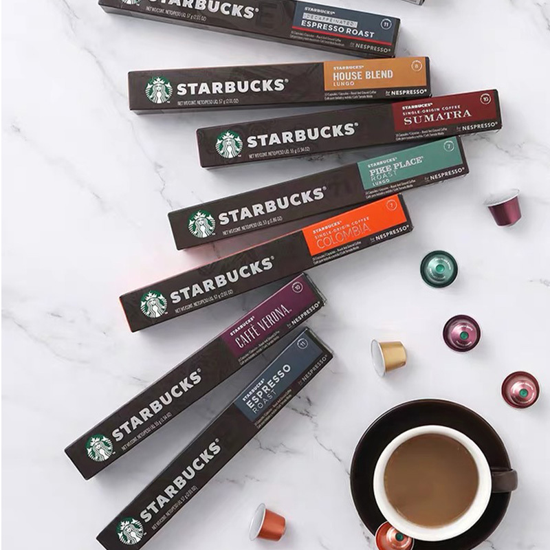 2211月瑞士进口星巴克starbucks胶囊咖啡浓缩烘焙低咖版咖啡57g10颗