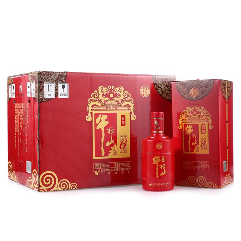 牛栏山 百年红6 35度 500ml*6瓶 浓香型白酒 整箱装